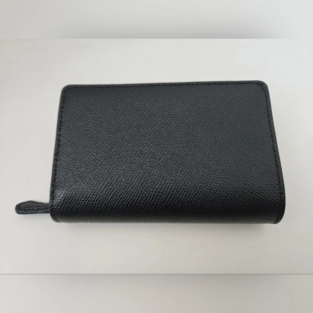 Coach Womens Medium Corner Zip Black Wallet - Picture 2 of 6
